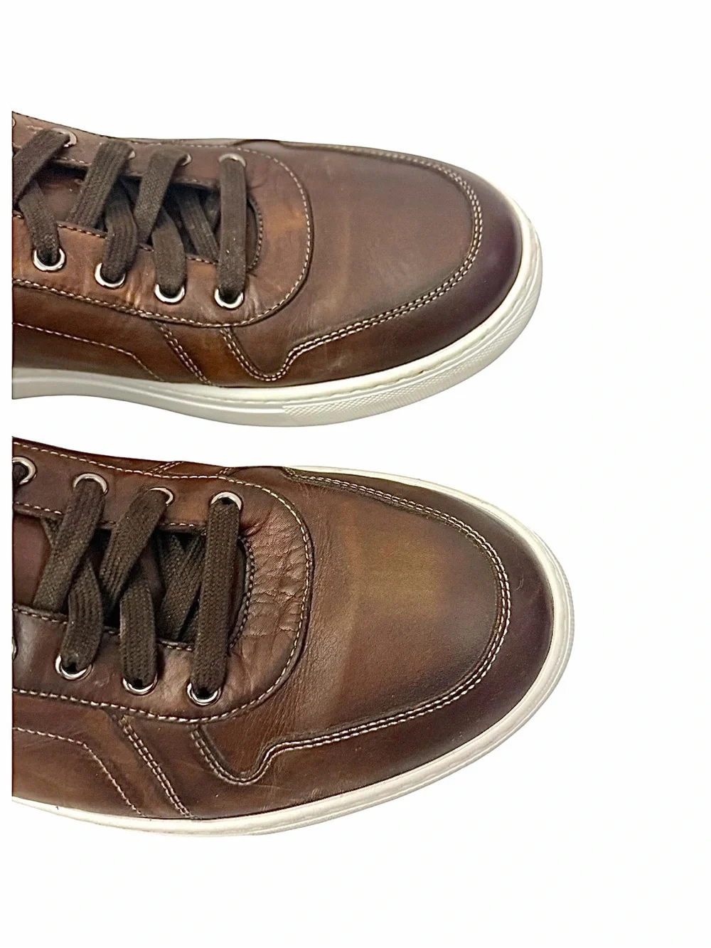 Magnanni Bobbie Sneakers Tobacco Brown Men’s 11M Leather Casual Shoes EUC